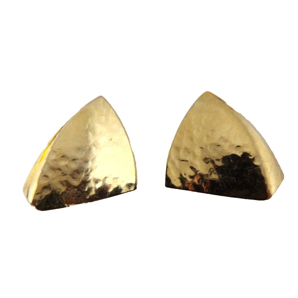 5 Pairs Goldtone Vintage Fashion Earrings Hoops Kite Triangle Shell Pierced - Picture 11 of 16